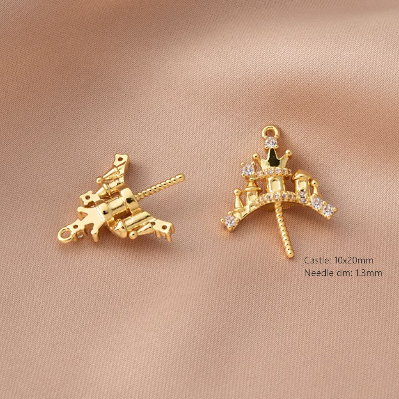 Castle And Crown Special Made Beads Top Cap For Pearls Half Hole Holder
