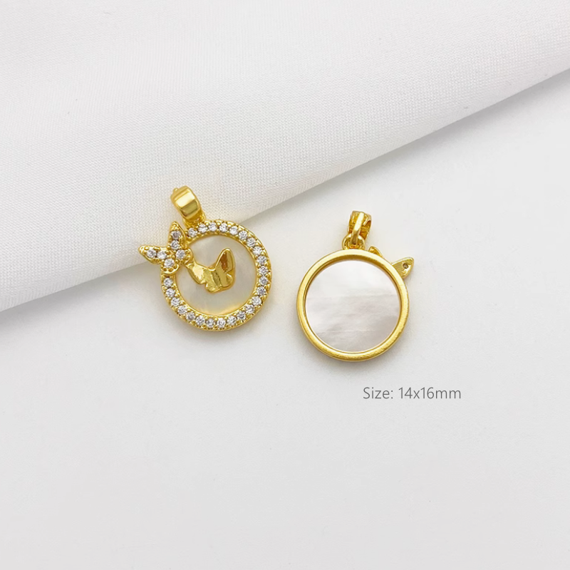 Brass Shell Gold Platinum Plated Jewelry Charms Pendant Piece