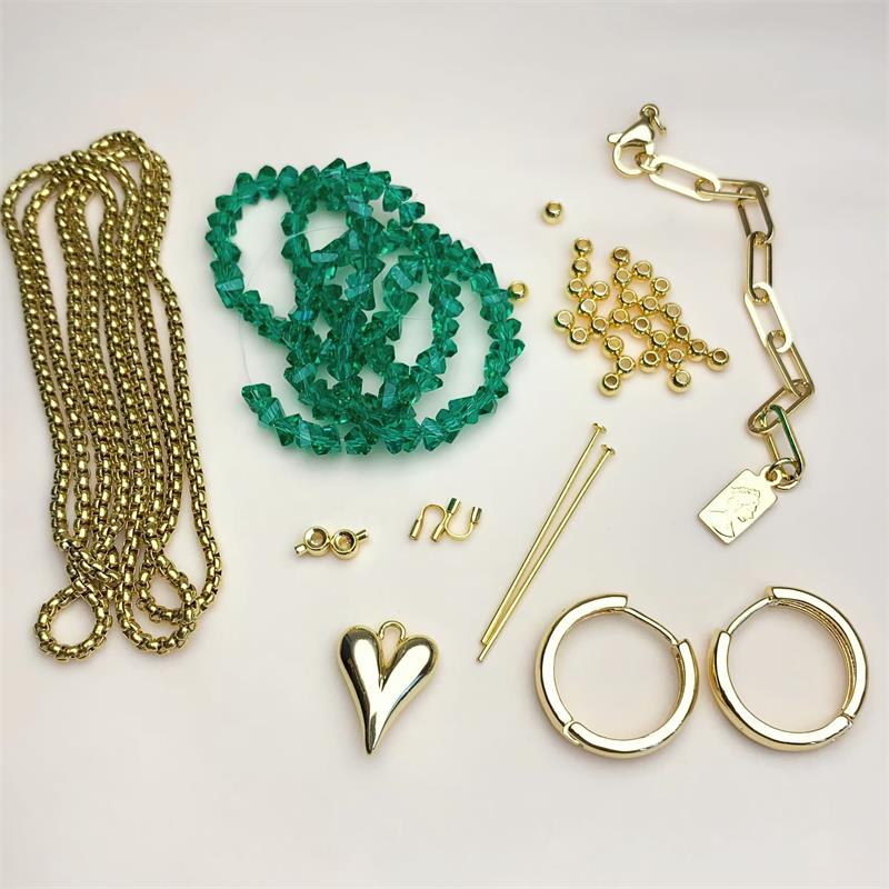 Crystal Beads DIY Material Necklace Green Color