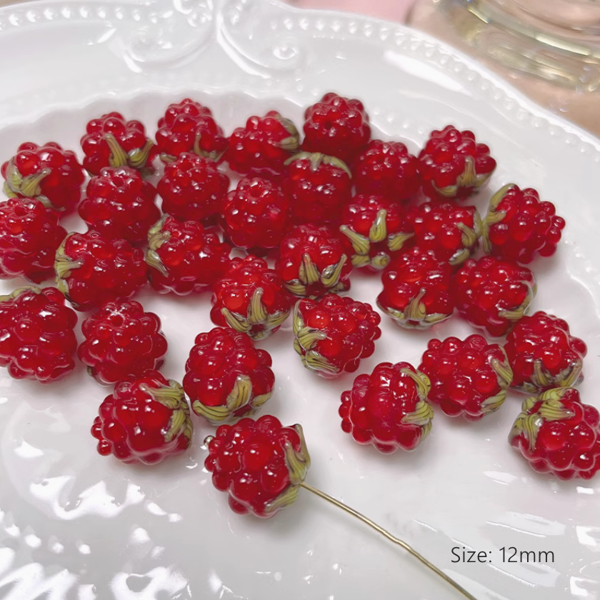 Glass Beads Raspberry And Grape Charms Jewelry Pendant