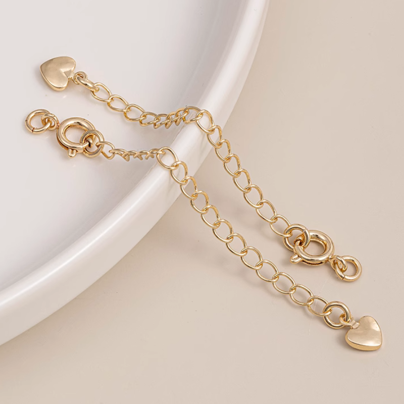 Brass Spring Ring Circle Clasp With Extend Chain Necklace Bracelet Connector Buckle
