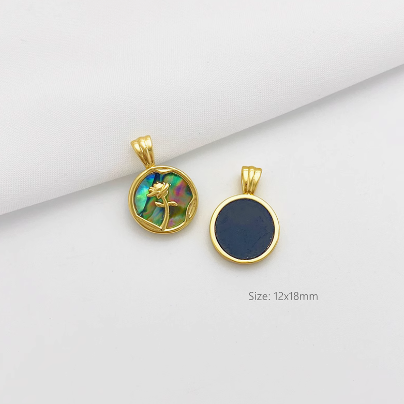 Brass Shell Gold Platinum Plated Jewelry Charms Pendant Piece