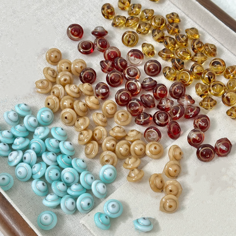 Glass UFO Shape Beads Unique Jewelry Spare Partitions