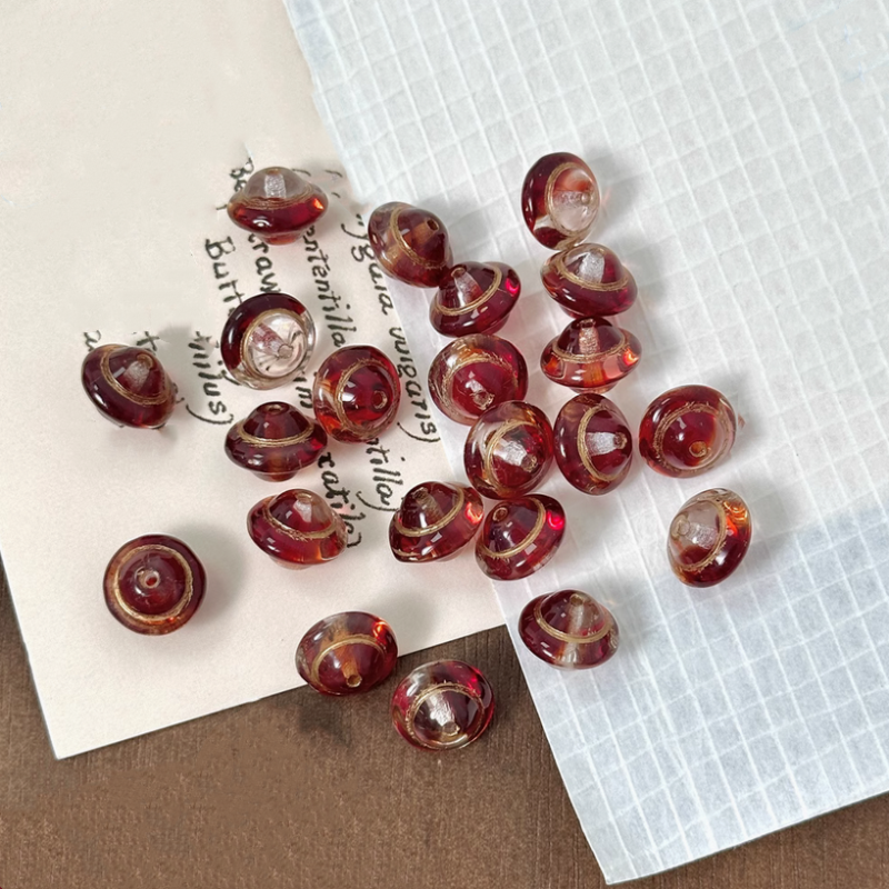 Glass UFO Shape Beads Unique Jewelry Spare Partitions