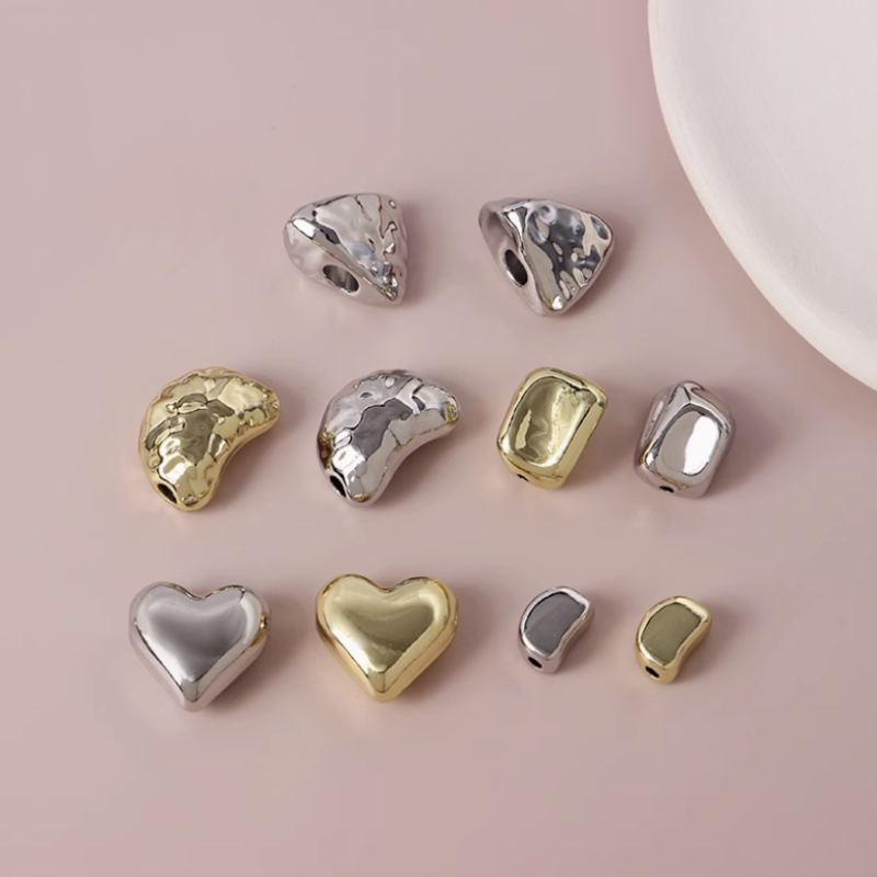 Alloy Electroplated Gold Platinum Uncommon Shape Spacers Beads