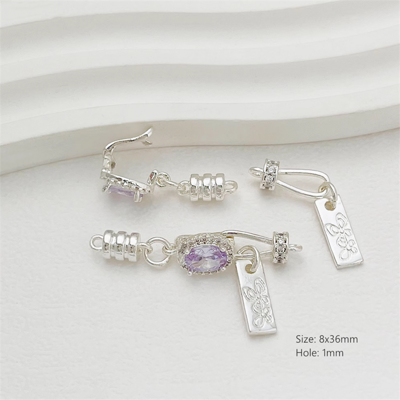 Brass High Crystal Big Diamond Zircon Hook Clasps Connector