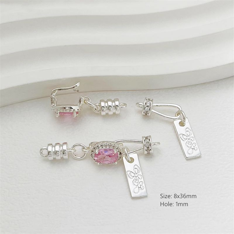 Brass High Crystal Big Diamond Zircon Hook Clasps Connector