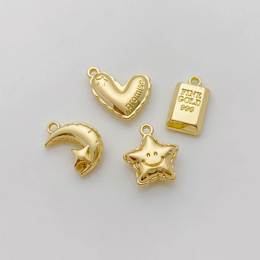 Balloon Brass Gilded Jewelry Decoration Charms Pendants