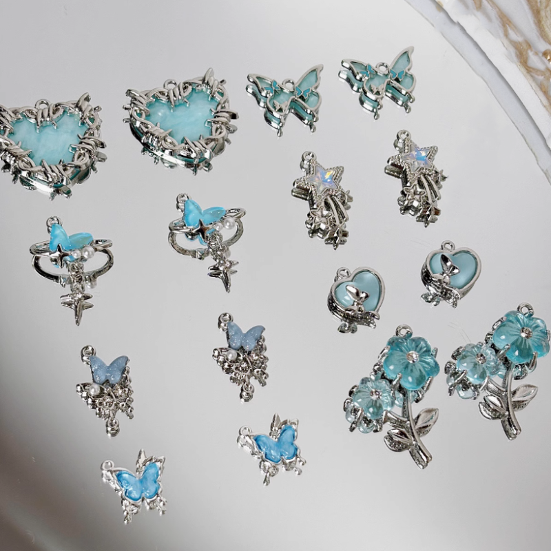 Alloy Pendants With Resin Blue Fairy Fantastic Charms Accessories