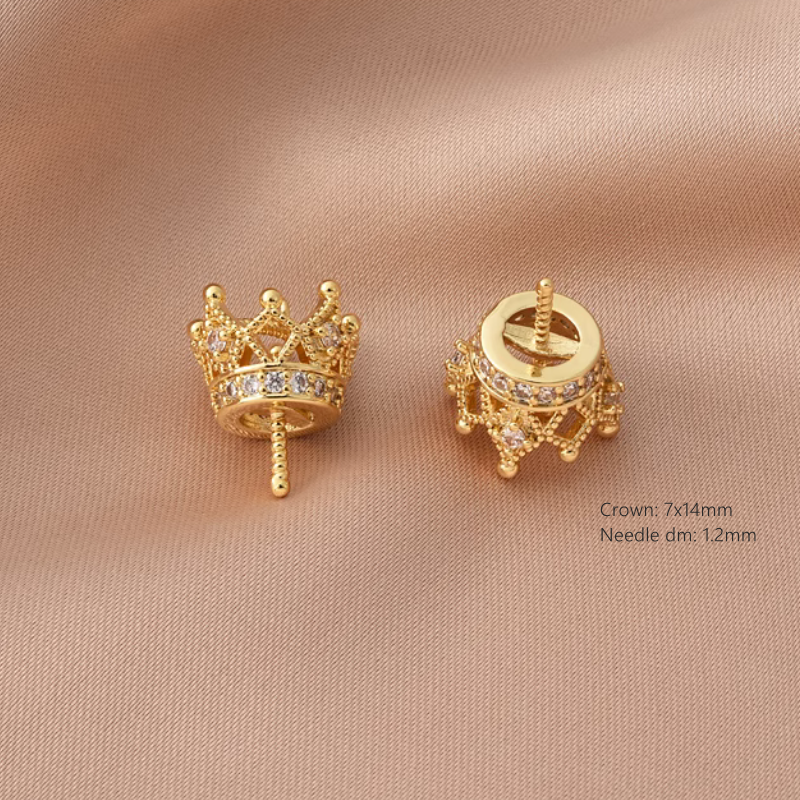 Castle And Crown Special Made Beads Top Cap For Pearls Half Hole Holder