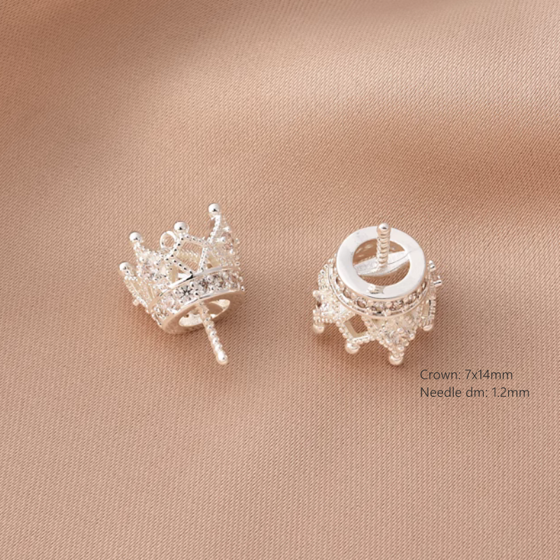 Castle And Crown Special Made Beads Top Cap For Pearls Half Hole Holder