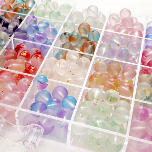20pcs Glass Foil Matt Beading Ball Beads