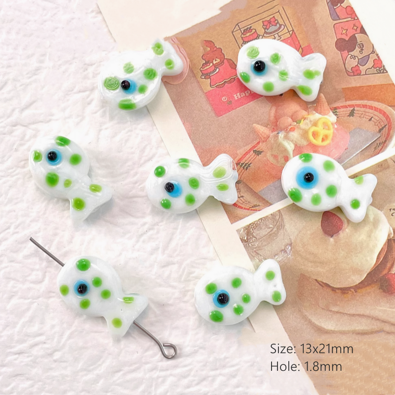 Glass Transparency Dot Fish Spare Spacer Charms