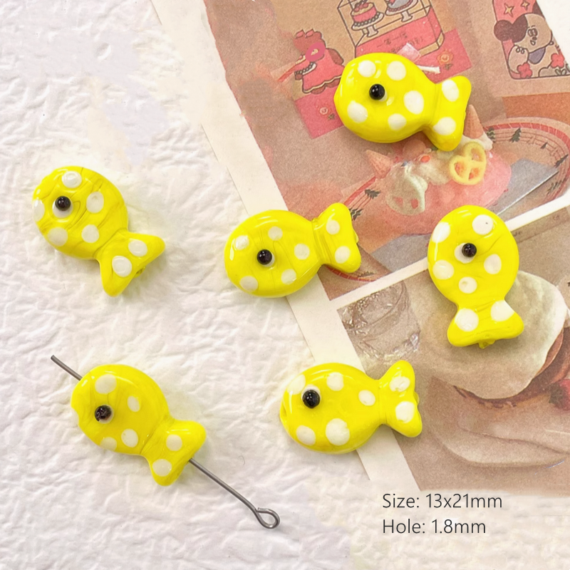Glass Transparency Dot Fish Spare Spacer Charms