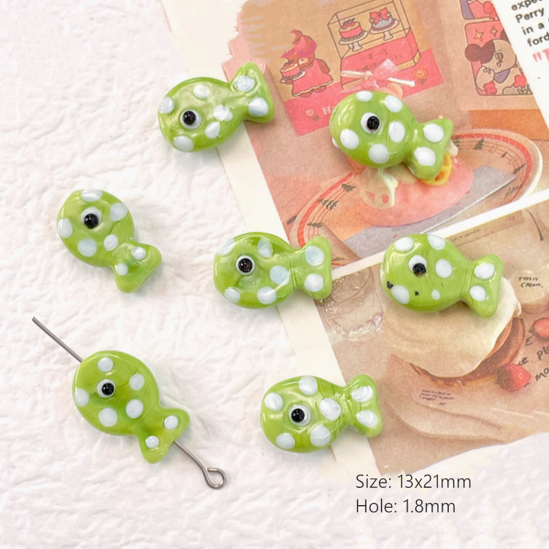 Glass Transparency Dot Fish Spare Spacer Charms