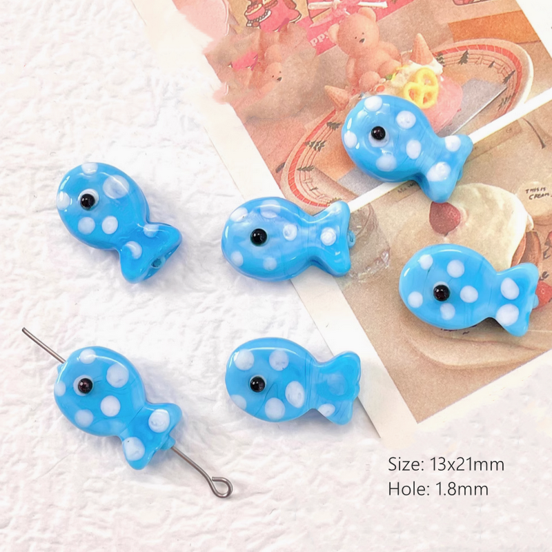 Glass Transparency Dot Fish Spare Spacer Charms