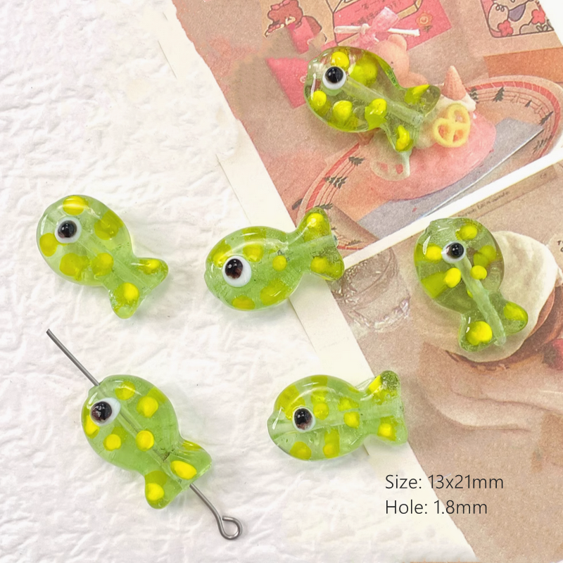 Glass Transparency Dot Fish Spare Spacer Charms