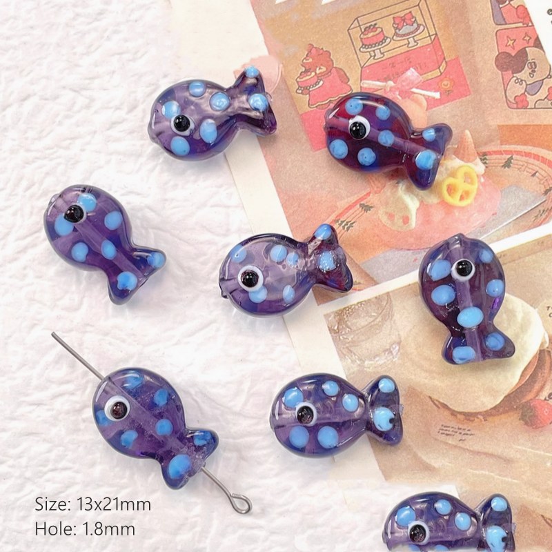 Glass Transparency Dot Fish Spare Spacer Charms