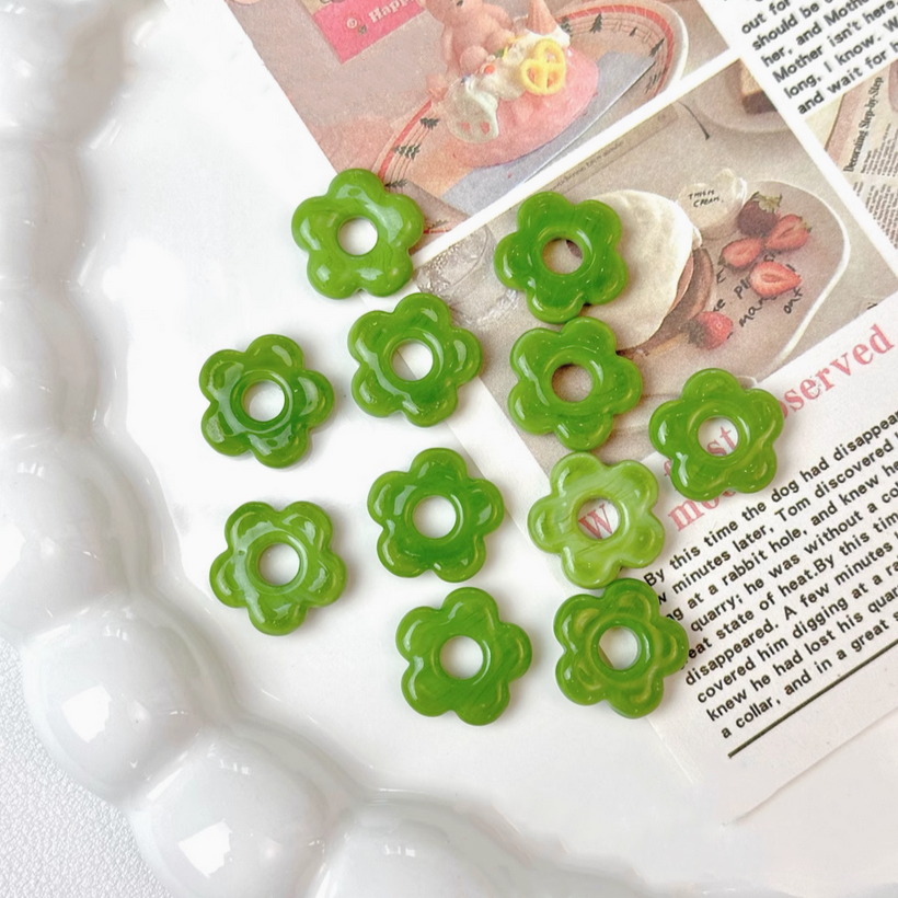 Colorful Glass Flower Ring Findings For Jewelry Making