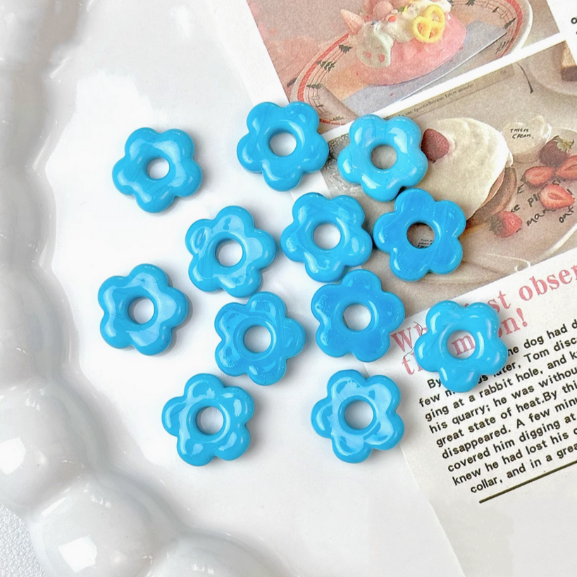 Colorful Glass Flower Ring Findings For Jewelry Making