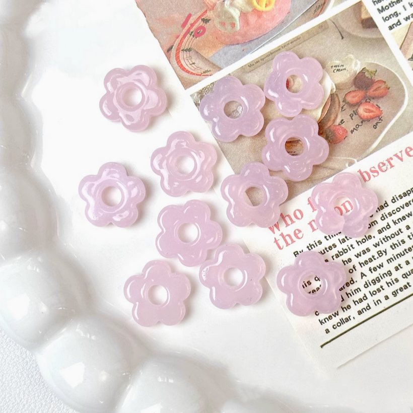 Colorful Glass Flower Ring Findings For Jewelry Making