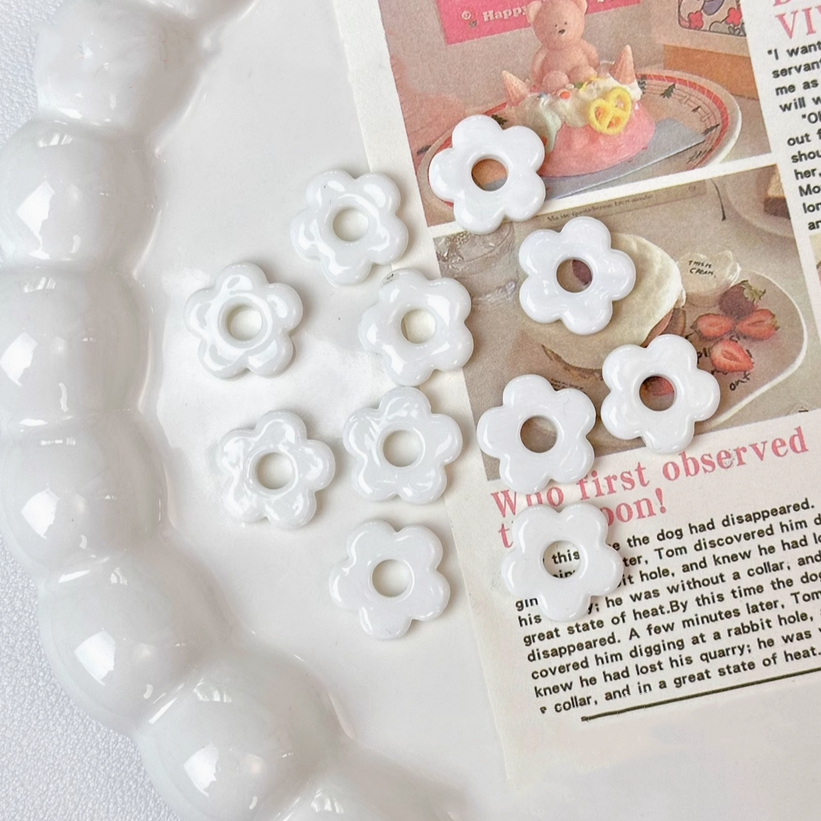 Colorful Glass Flower Ring Findings For Jewelry Making