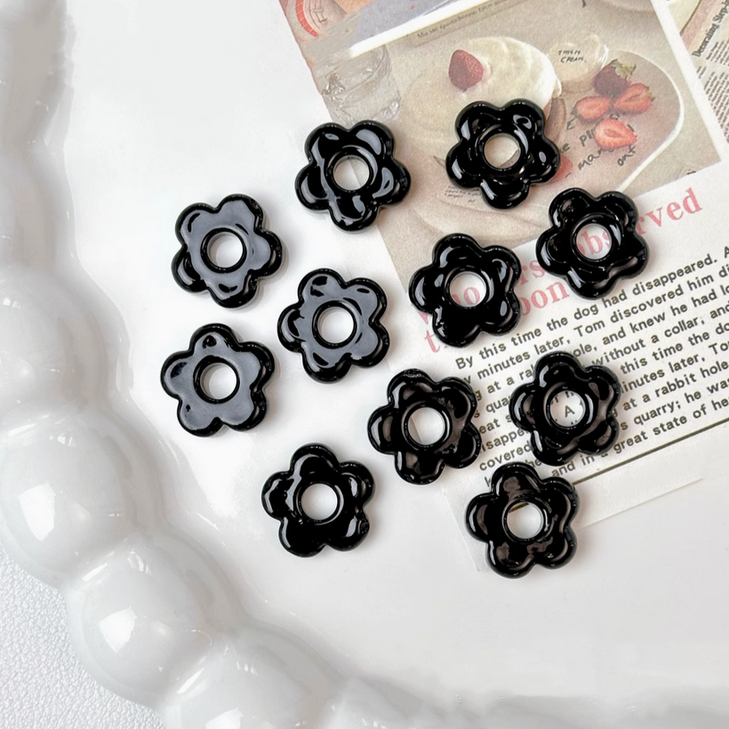 Colorful Glass Flower Ring Findings For Jewelry Making