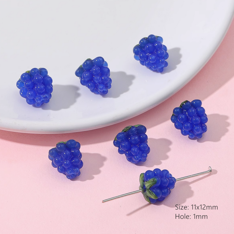 Glass Beads Raspberry And Grape Charms Jewelry Pendant