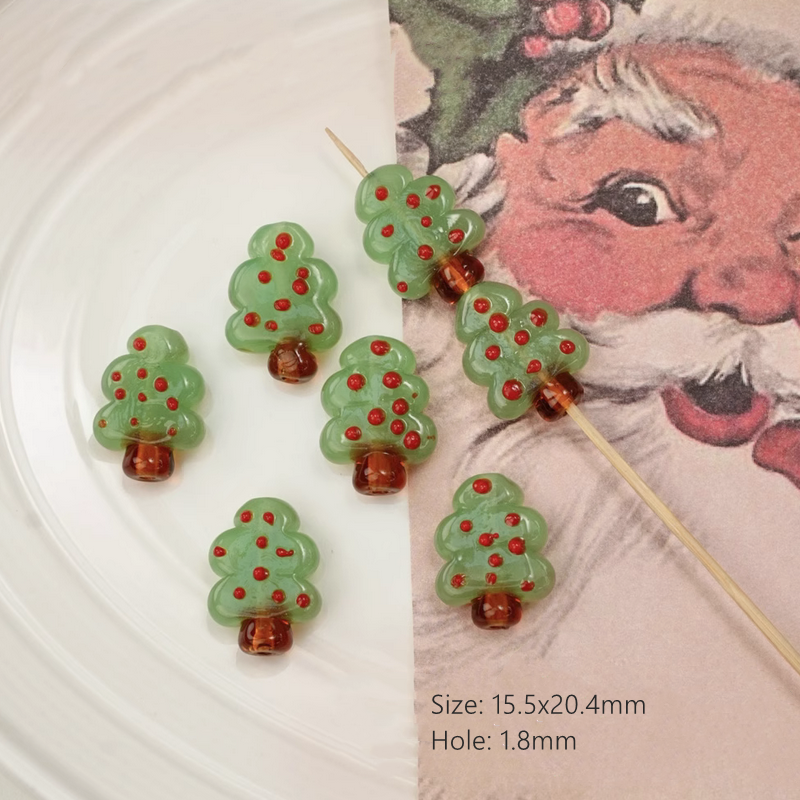 Glass Mushroom Christmas Tree Pendants Spacer