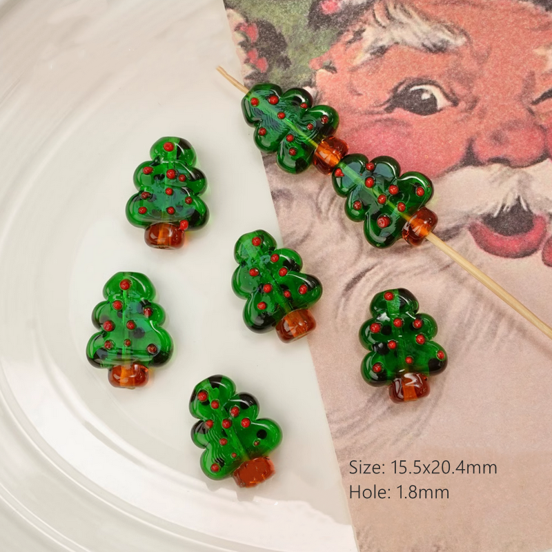 Glass Mushroom Christmas Tree Pendants Spacer