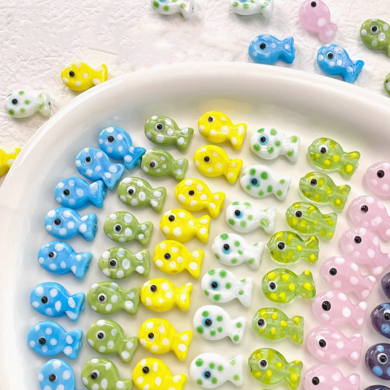Glass Transparency Dot Fish Spare Spacer Charms