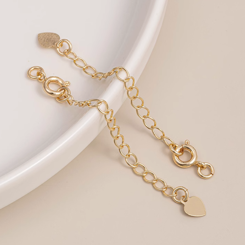 Brass Spring Ring Circle Clasp With Extend Chain Necklace Bracelet Connector Buckle