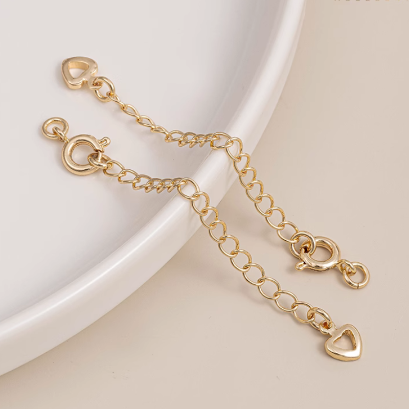 Brass Spring Ring Circle Clasp With Extend Chain Necklace Bracelet Connector Buckle
