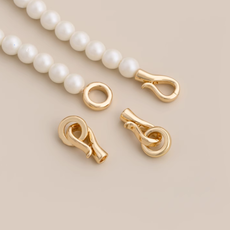 Brass 14K Gold and Platinum Plated Hook Clasp Pinch Clip Jewelry