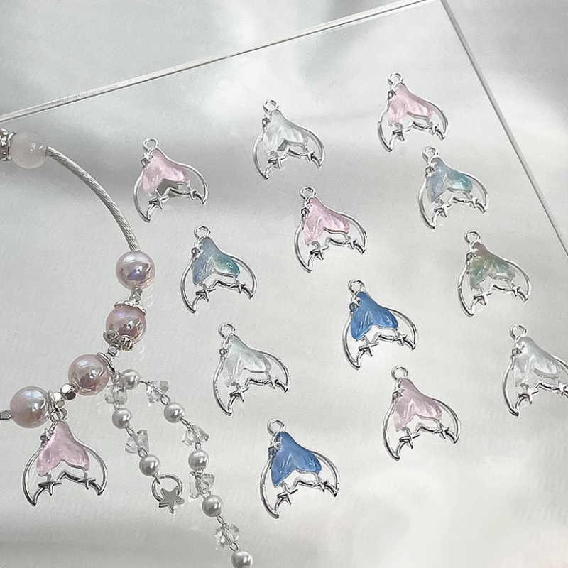 Resin Shine Fantastic Fairy Whale Fish Tail Charms Pendants