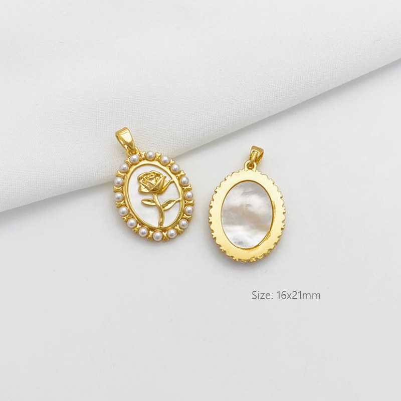Brass Shell Gold Platinum Plated Jewelry Charms Pendant Piece