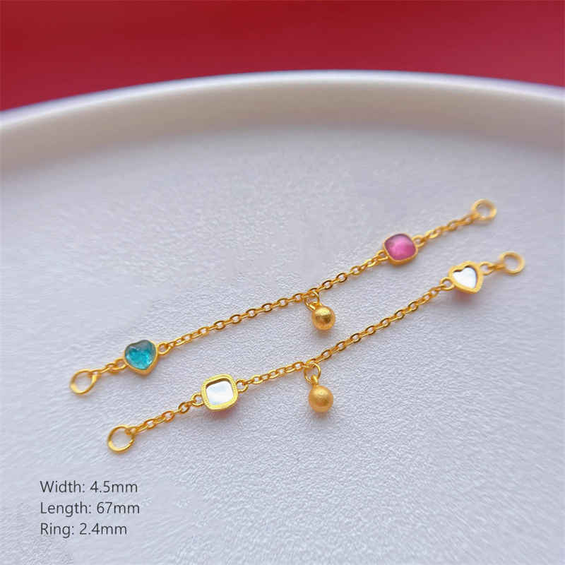 925 Silver Base Tourmaline Colorful Spacers and Safety Chains
