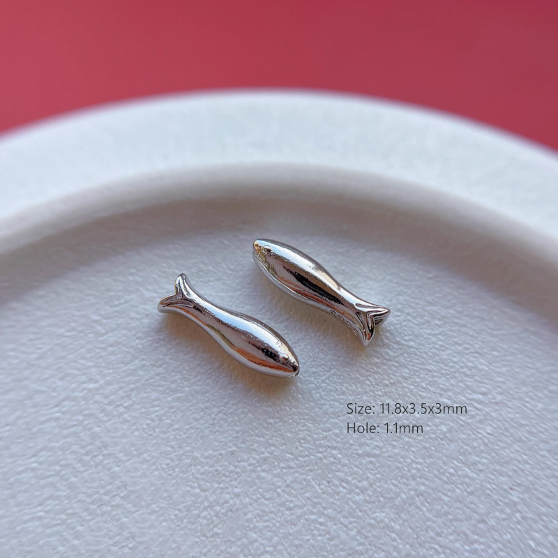 925 Silver Gilded Fish Charms Pendants DIY Jewelry Accessories