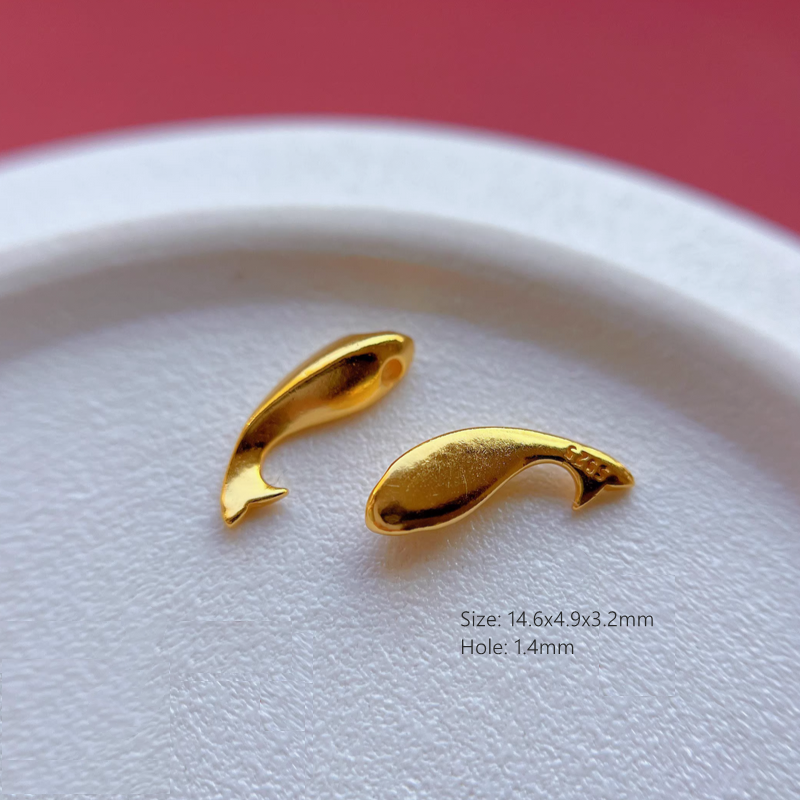 925 Silver Gilded Fish Charms Pendants DIY Jewelry Accessories