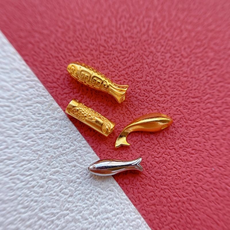 925 Silver Gilded Fish Charms Pendants DIY Jewelry Accessories
