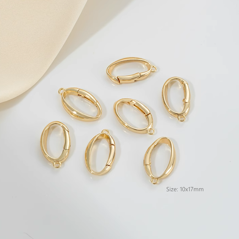 Brass Oval Winding Spring Clasps Jewelry Findings Jump Ring