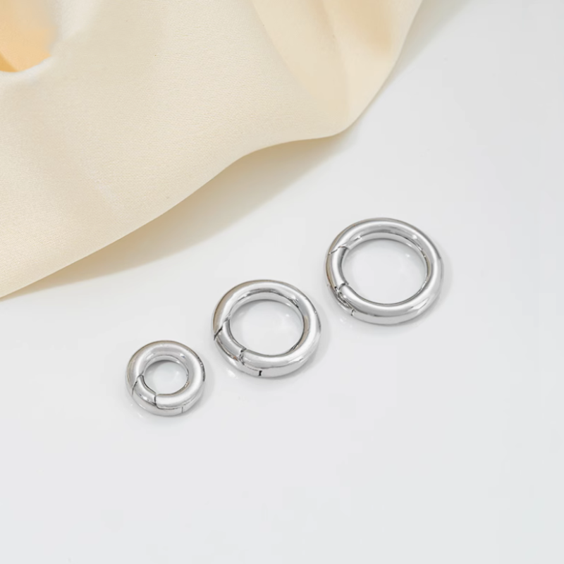 Brass Platinum Gold Electroplated Spring Circle Jump Rings