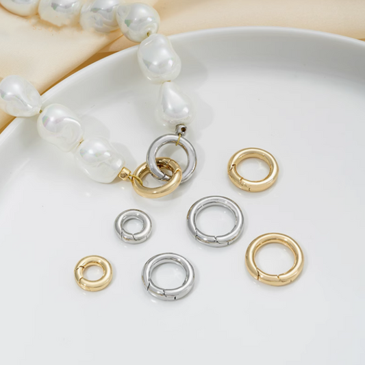 Brass Platinum Gold Electroplated Spring Circle Jump Rings