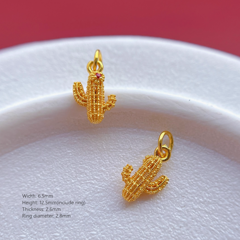 925 Silver 24K Gilded Jewelry Charms Cactus Airplane Pumpkin Pendant