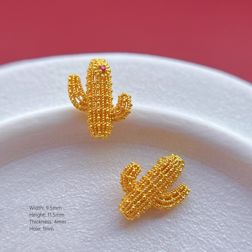 925 Silver 24K Gilded Jewelry Charms Cactus Airplane Pumpkin Pendant
