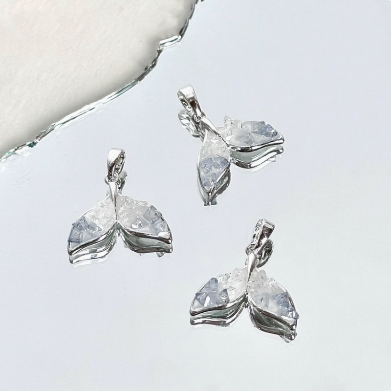 Brass Gilded Zircon Pendants Fairy Whale Mermaid Fish Tail