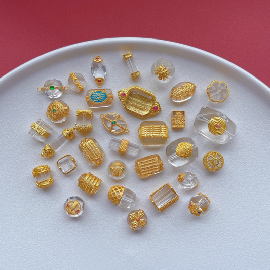 Nature Transparent Crystal Silver Gilded Base Spacers Partitions