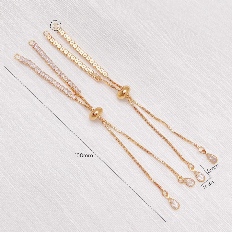 Brass Zircon Fashion X Chain Extended Chains