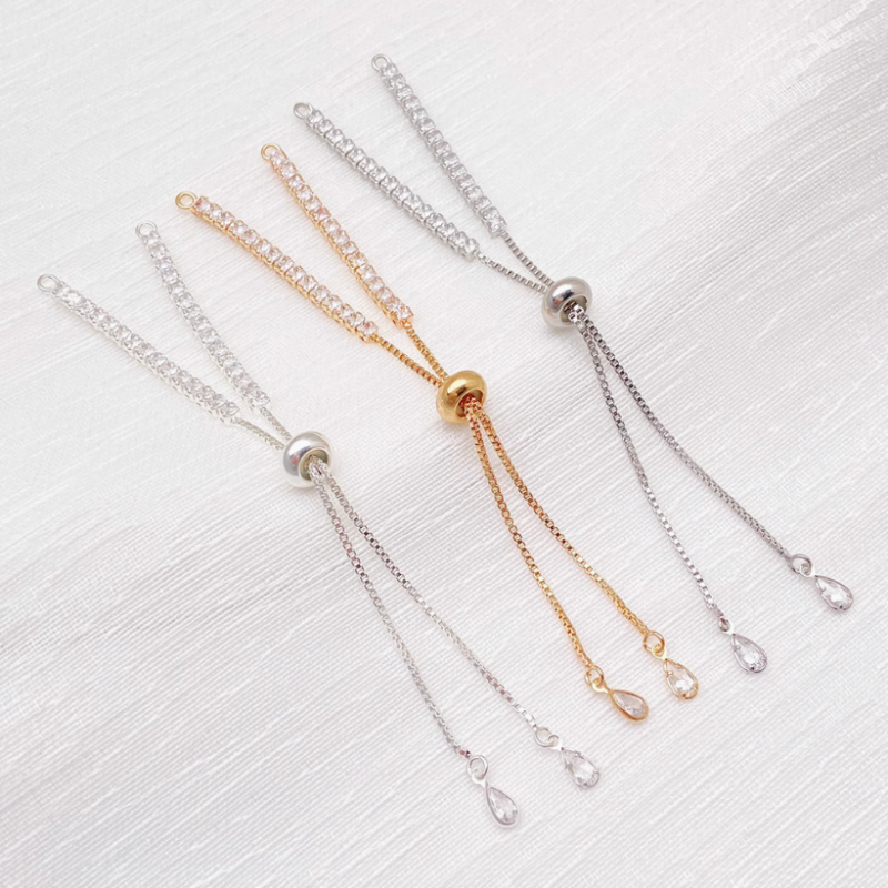 Brass Zircon Fashion X Chain Extended Chains