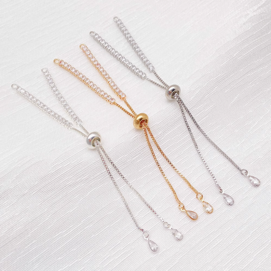 Brass Zircon Fashion X Chain Extended Chains